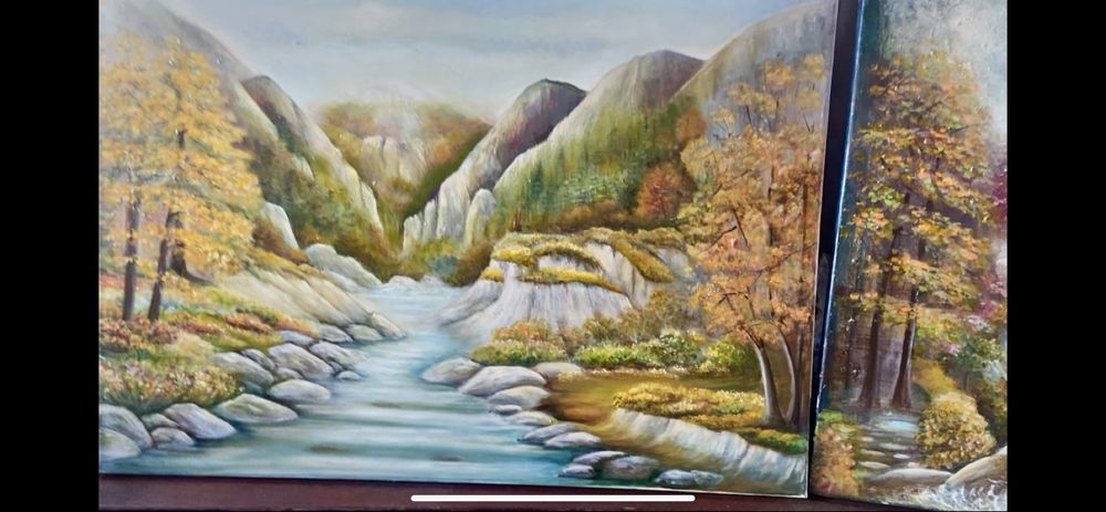 Пеизаж два броя по 70/50 см  акрил