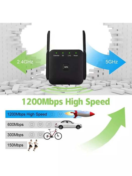 Усилитель wi-fi, два диапазона 2.4/5 ГГц,300мб,5G