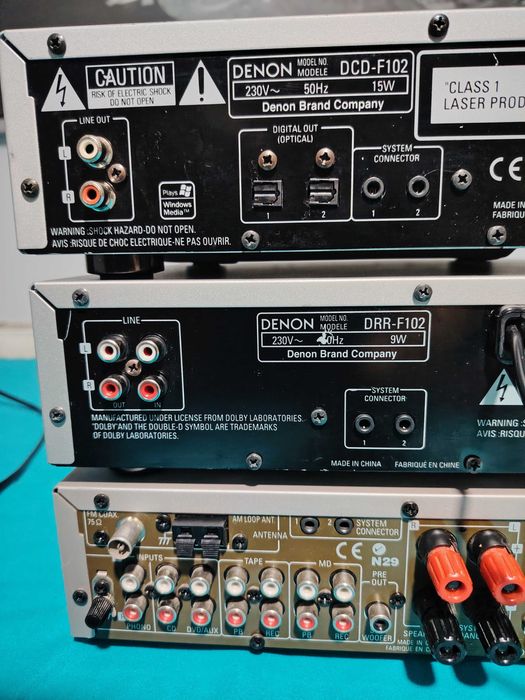 DENON, DRA-F101 receiver, DCD-F102 cd player, deckul este vândut, cu defecte.
