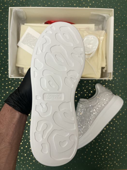Alexander McQueen Silver Crystal Classic Sole Ultra Premium Quality