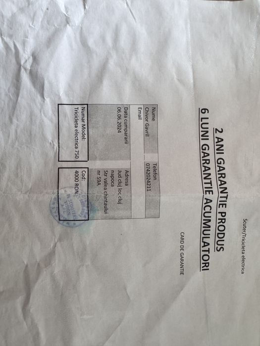 Tricicleta electrica 750