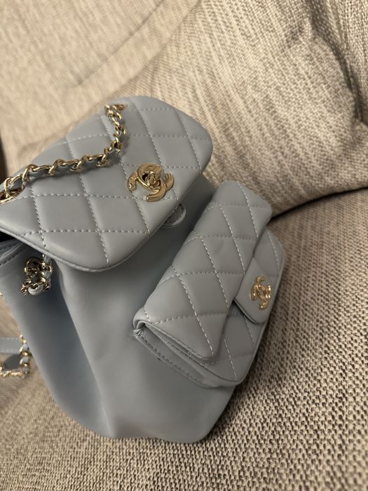 Раница светло синя Chanel