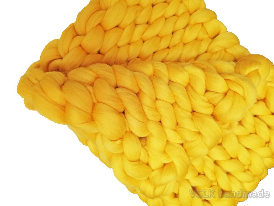 Гигантско плетено одеяло, мерино вълна,ръчна изработка