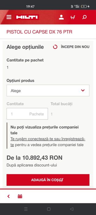 Vând pistol hilti dx76