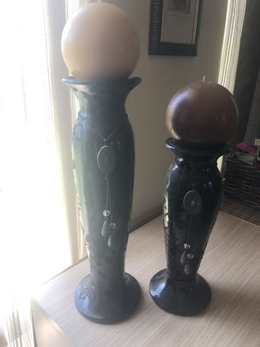 Комплект свещници керамични и метални