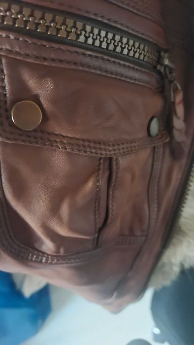 Кожено яке кафяво естествена кожа