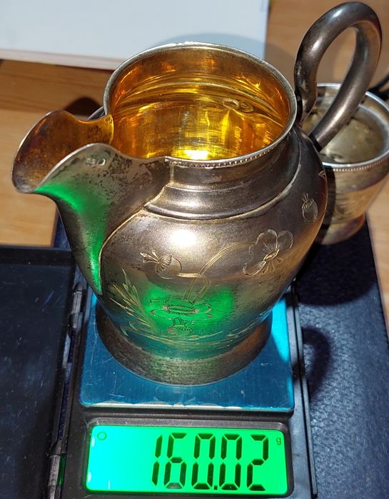 Антикварный Молочник Серебро 84 пробы Вес 160 грамм По Цене за 1 грамм