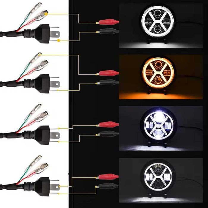 НОВ МОДЕЛ 200W 7 Инчови Диодни Фарове за Lada Niva Jeep Wrangler и др