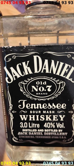 sticla goala si suport leagan metalic Whiskey jack Daniels 40gr 3 litr