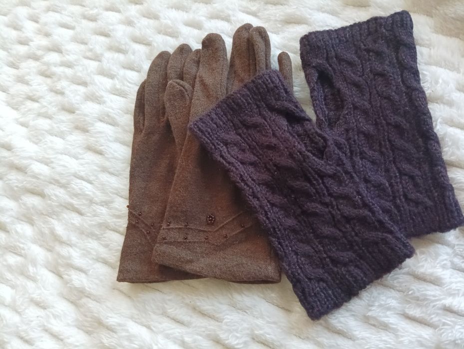 Перчатки и митинки.Комплект.
