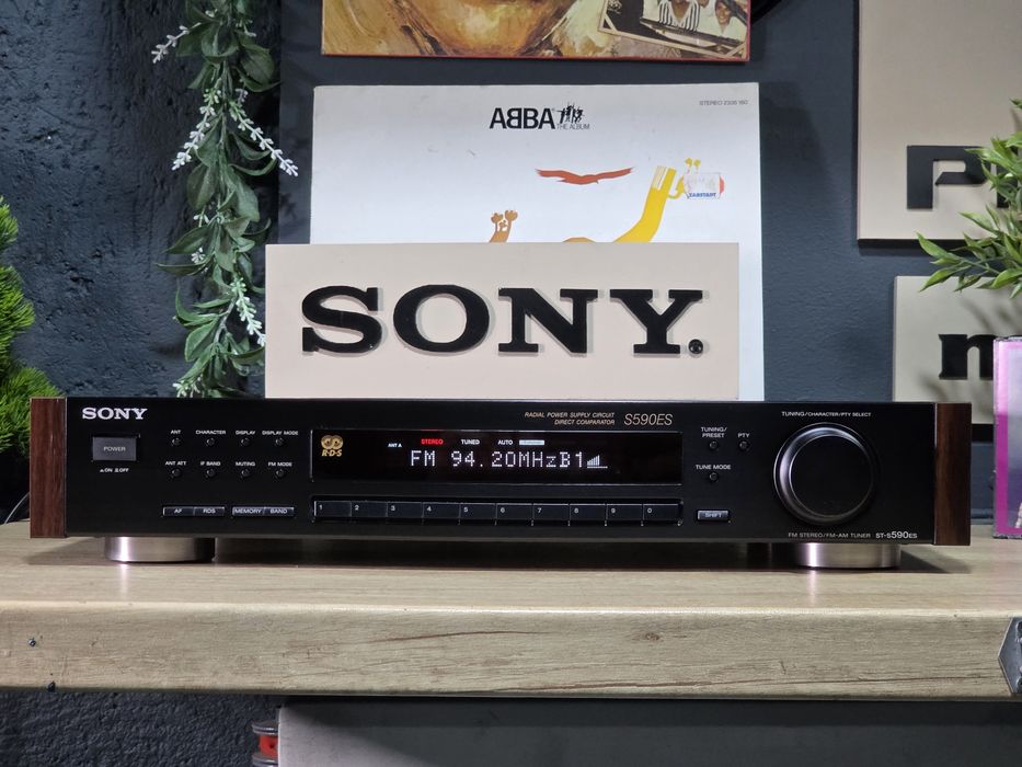 Radio tuner SONY ST-S590ES, hifi stereo rds , laterale lemn, seria es