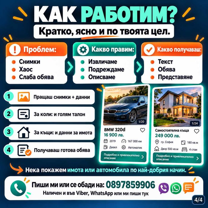 Продаваш кола или имот? Ще ти направя обявата както трябва!