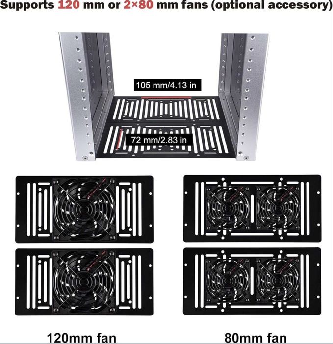 GeeekPi 8U Server Rack Cabinet DeskPi RackMate T1 Plus,Rack rețea 10 inch pentru servere, rețea, echipamente AV, 10.23 inch 260 mm Adâncime (Argintiu)