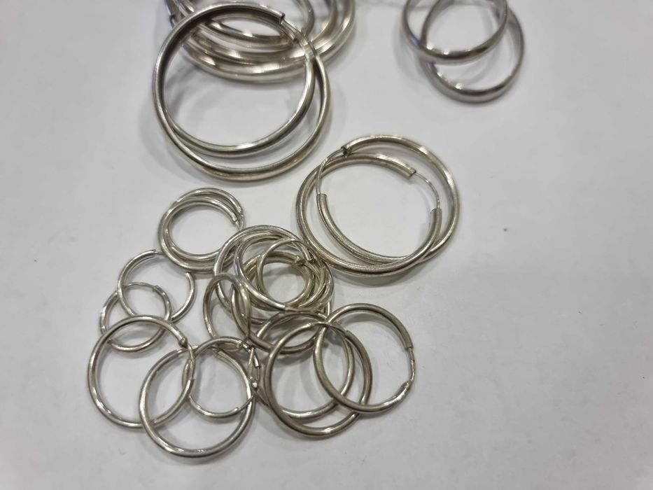 Сребърни обеци, хълки различни размери