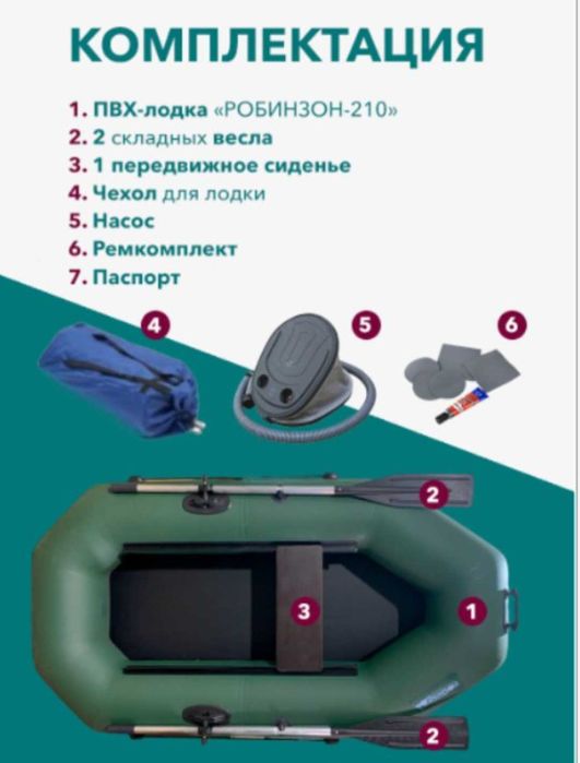 Лодка надувной Рабинзон 210 Доставка бесплатно