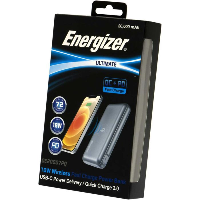 Power Bank Acumulator Baterie externa Energizer 20000mAh USB Wireless