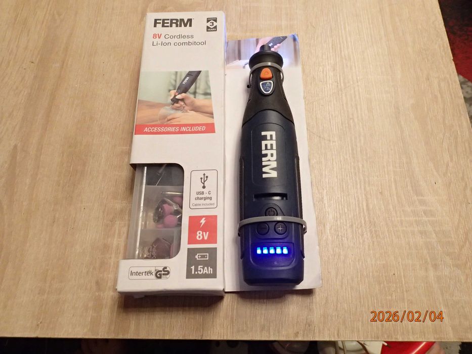 Biax/mini freza cu acumulator control digital; marca FERM -absolut nou