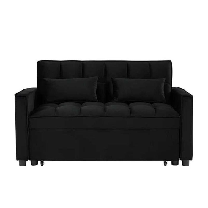 Диван, TEMPO Sofabed Velure Grey, Сив, Черен, Текстил, 137x98x77см.