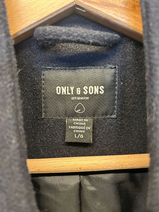 Palton Barbatesc, Only & Sons, Marimea L, Albastru inchis, Slim Fit