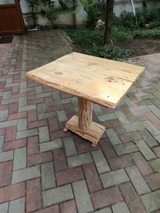 Masa exterior blat lemn recuperat