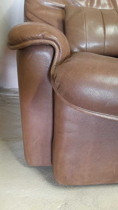 Дизайнерска мебел DE SEDE DS63 кожена гарнитура и дърво от 6 части