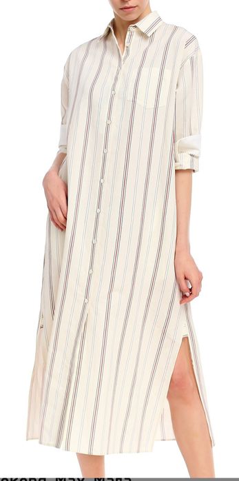Max Mara Weekend миди риза рокля лен/памук – размер M