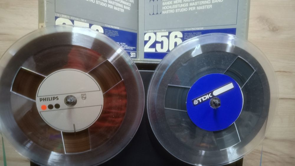 PHILIPS set doua role 26 cm penteu magnetofoane retro