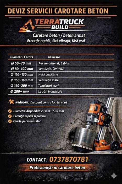 Carota beton carotare