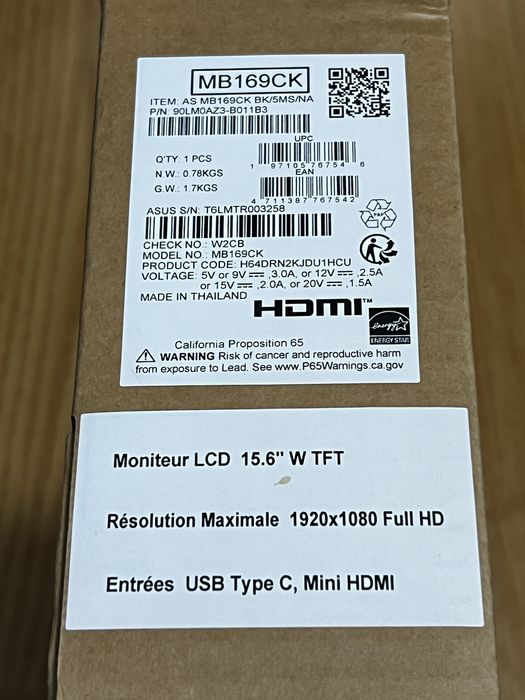 Asus ZenScreen MB169CK