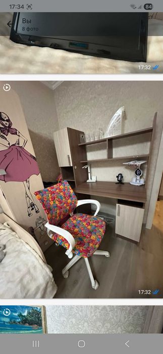 Школьный уголок и Спальный гарнитур для девочки