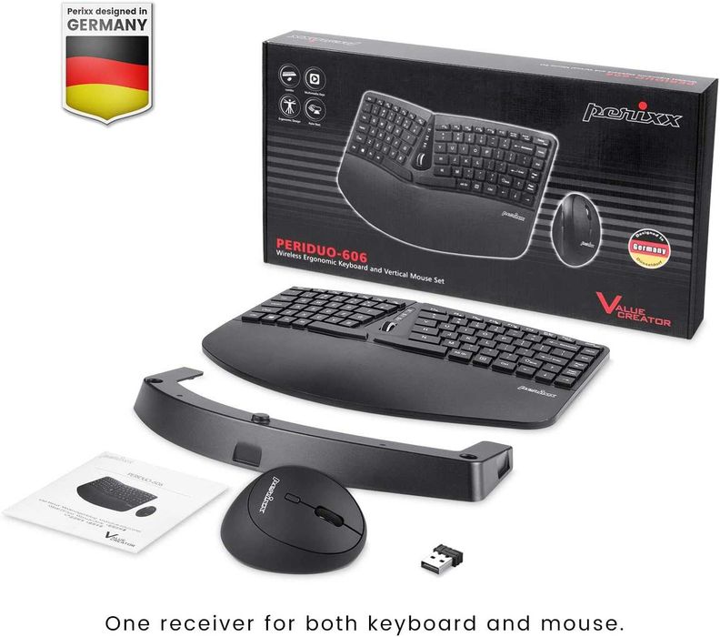 Set tastatura si mouse wireless, Perixx, Periduo-606,Negru,sigilat