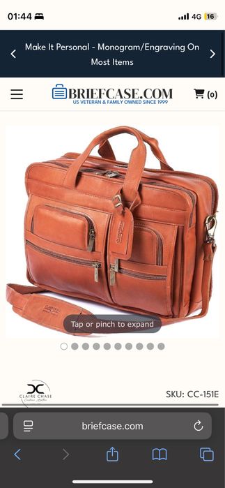 Claire Chase Executive Computer Leather Briefcase сумка