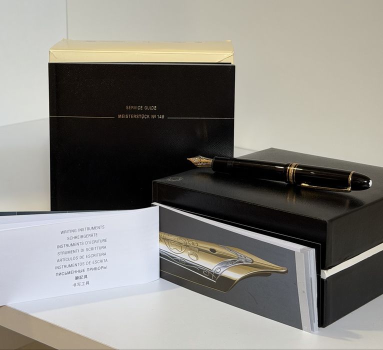Montblanc Meisterstück No. 149, peniță F din aur 18K, nou, set complet, certificat, 2007