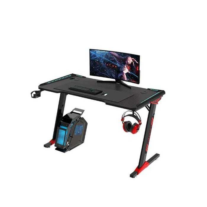 Геймърско компютърно бюро  RGB,  повърхност от карбонови влакна №7