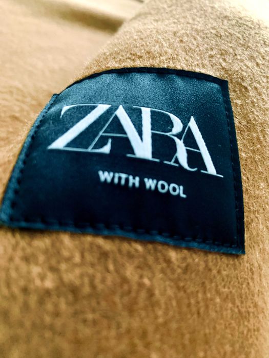 Geacă bărbați, ZARA Maro Camel Stil Suede cu Lână Mărimea M • NOUĂ