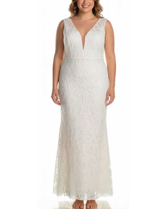 Булчинска рокля с пайети и тюлена пола - НОВА!