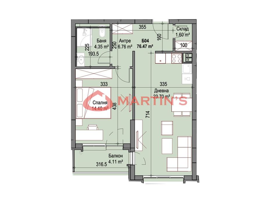 Продава се Двустаен апартамент в София, Сухата река - 76 кв.м за 1812 €/кв.м - Снимка #2
