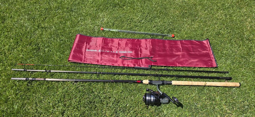 Combo lanseta + mulineta feeder Daiwa/Guru/Shimano