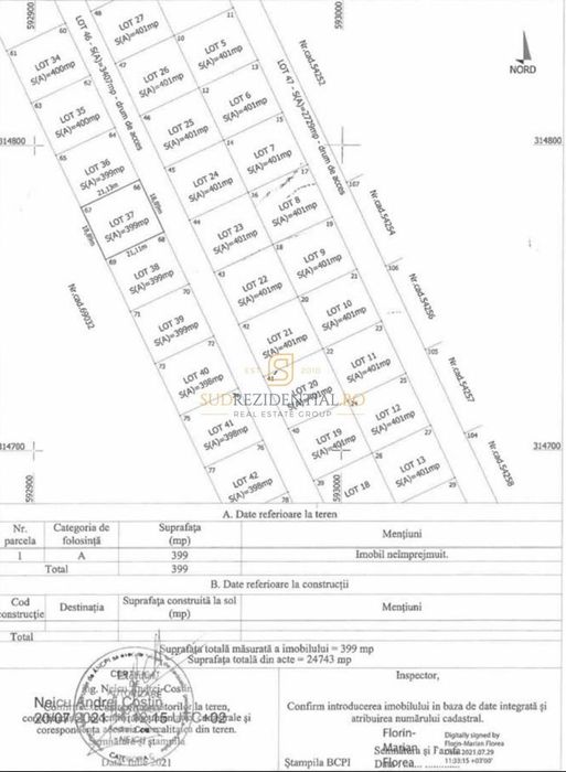 Teren intravilan 399 mp, zona excelenta in Comuna Bercenni, Ilfov