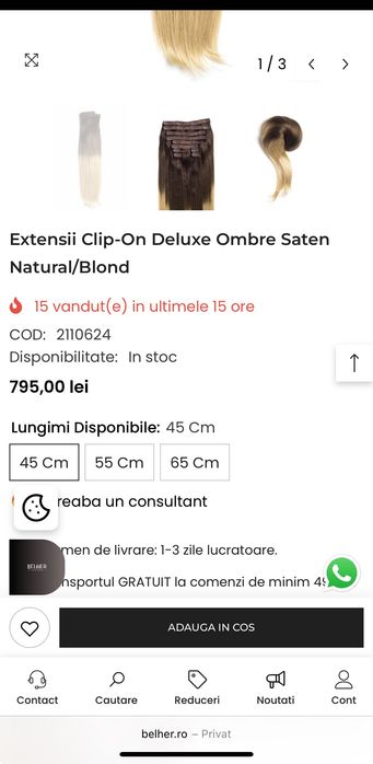 Vand extensii par Clip-On Deluxe Ombre Saten Natural/Blond-NEGOCIABIL
