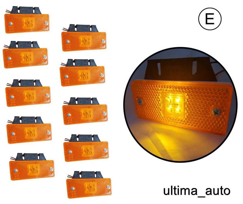 10 БРОЯ Жълти 12V 24V LED Диодни Габарити за камион платформа ремарке