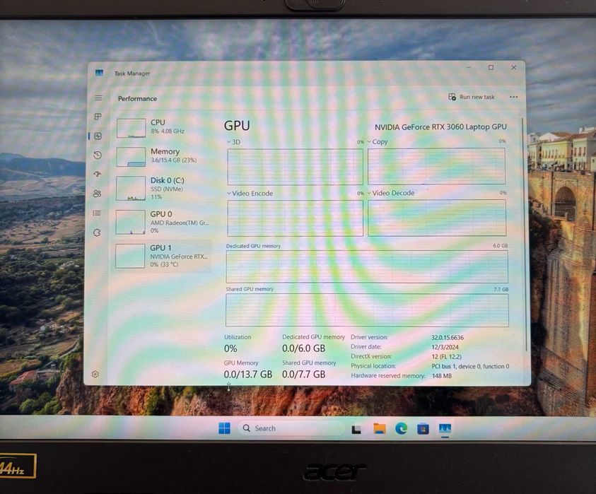 Геймърски лаптоп Ryzen 5 5600H, RTX 3060 6GB, 16GB ram