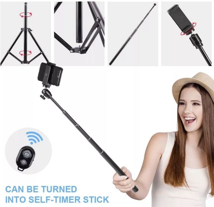 Професионална Селфи LED Ринг Лампа с Трипод USB Дистанционно