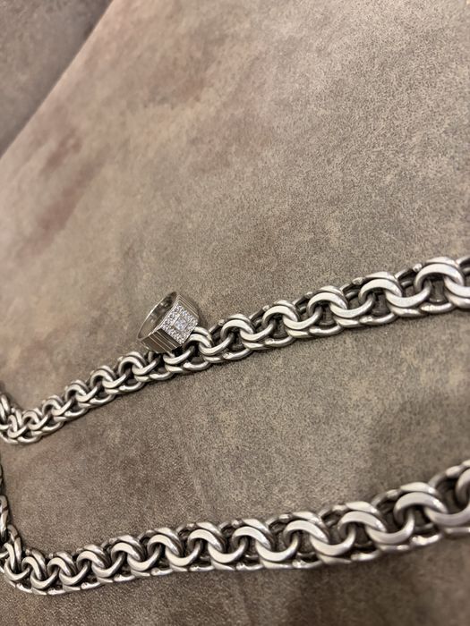 Серебряная цепь + печатка