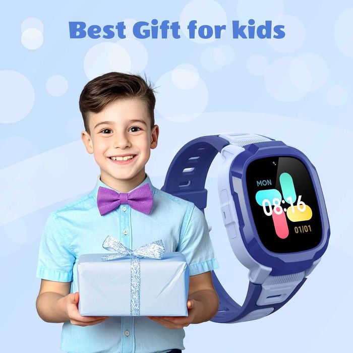 Детски смарт часовник Mibro P6 с GPS и 4G камера - Син (Нов)