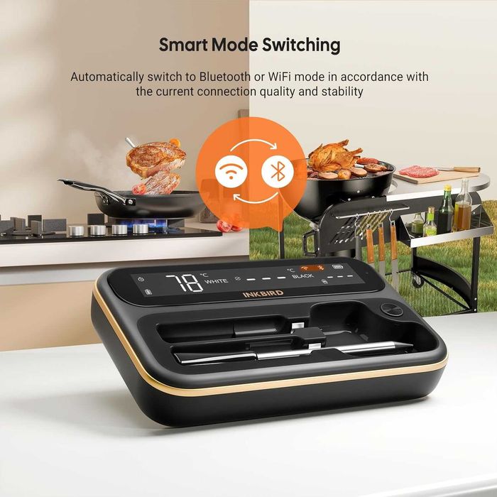 Termometru Grătar Wireless INKBIRD INT-12-BW WiFi și Bluetooth