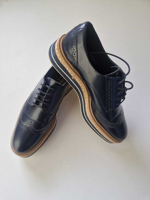 Massimo Dutti Wingtip Oxford оригинални обувки естествена кожа