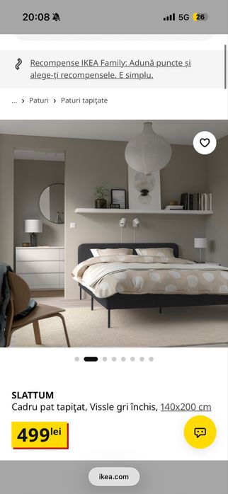 Cadru pat ikeea si saltea inclusa