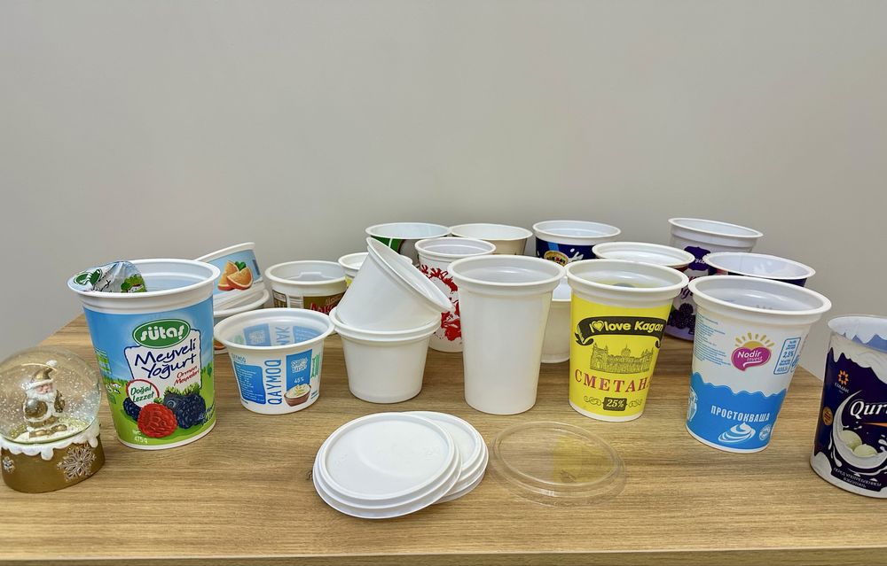 Стаканчик тара для кефира , qaymoq , kefir idish  простаквашино сливки