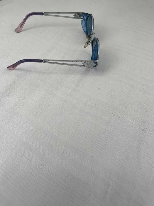 Слънчеви Очила Със Сини Лещи / Сребристи Рамки